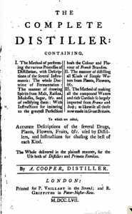 The Complete Distiller by Ambrose Cooper (1757)